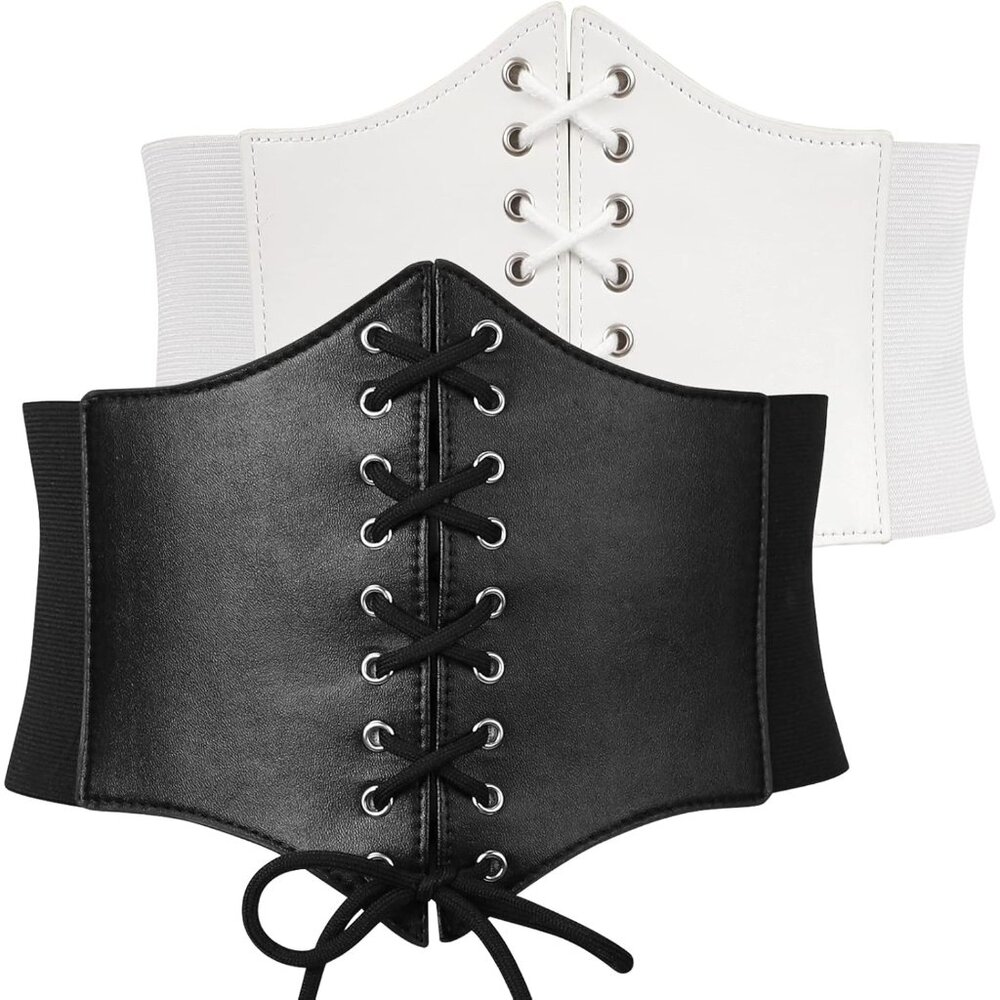 CORSET Belt for Women 05 Black+white